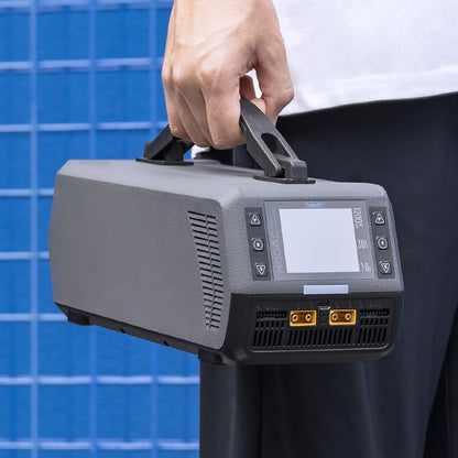 ToolkitRC M8DAC charger with carrying handle for portability