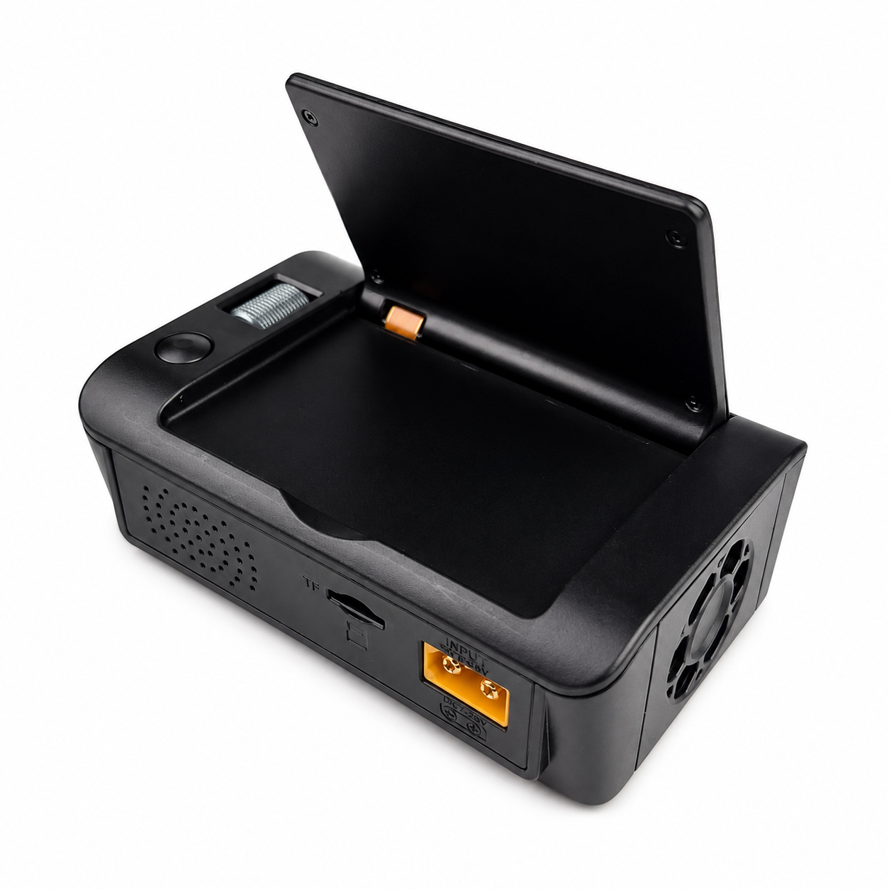 ToolkitRC M9 charger with open protective screen cover