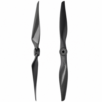 Side and front view of Vortex 10x10E Glass Fiber Nylon Propeller (1CW+1CCW) for RC drones and UAV applications.