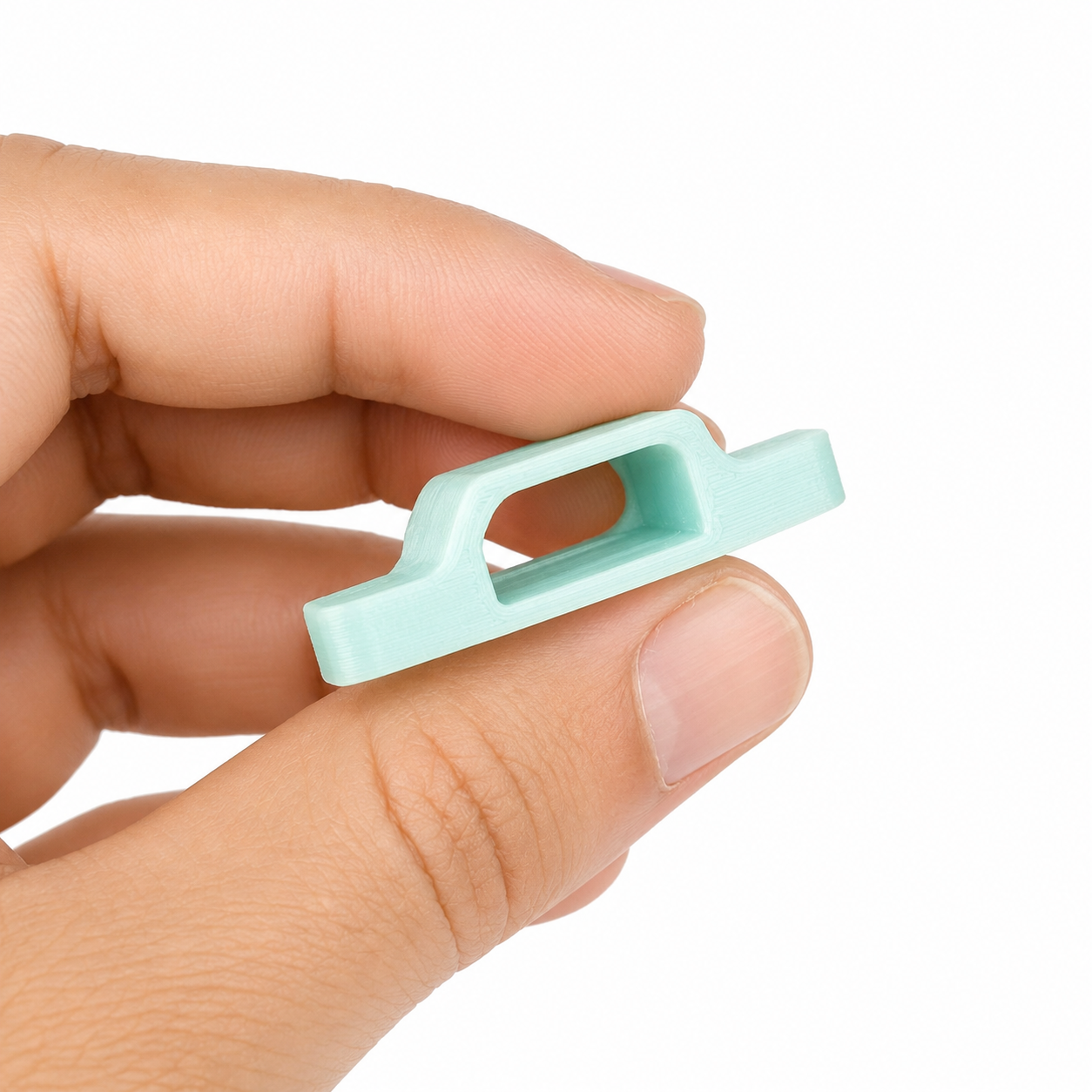 Palm View of 3D Printed TPU XT60 Connector Holder Showing Compact Design
