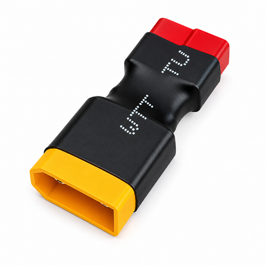 XT60 Male to T Plug Female Adapter Connector Front View for RC Battery and Charger