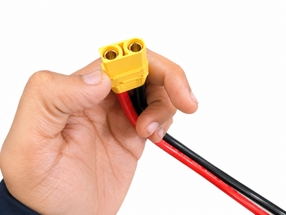 Close-up of XT90 Female Connector with 10AWG Silicone Wire