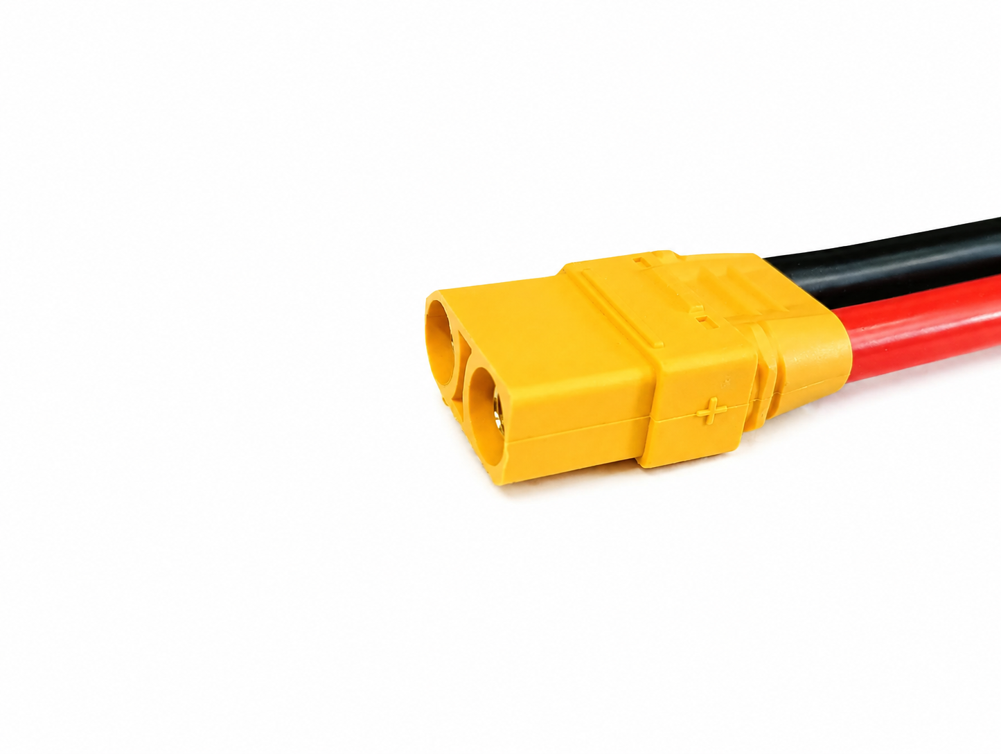 Front View of XT90 Female Connector with 10AWG Silicone Wire