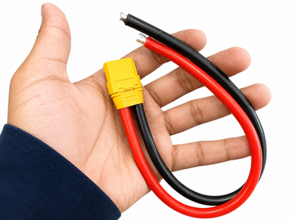 XT90 Female Connector with 25cm 10AWG Silicone Wire Held in Hand