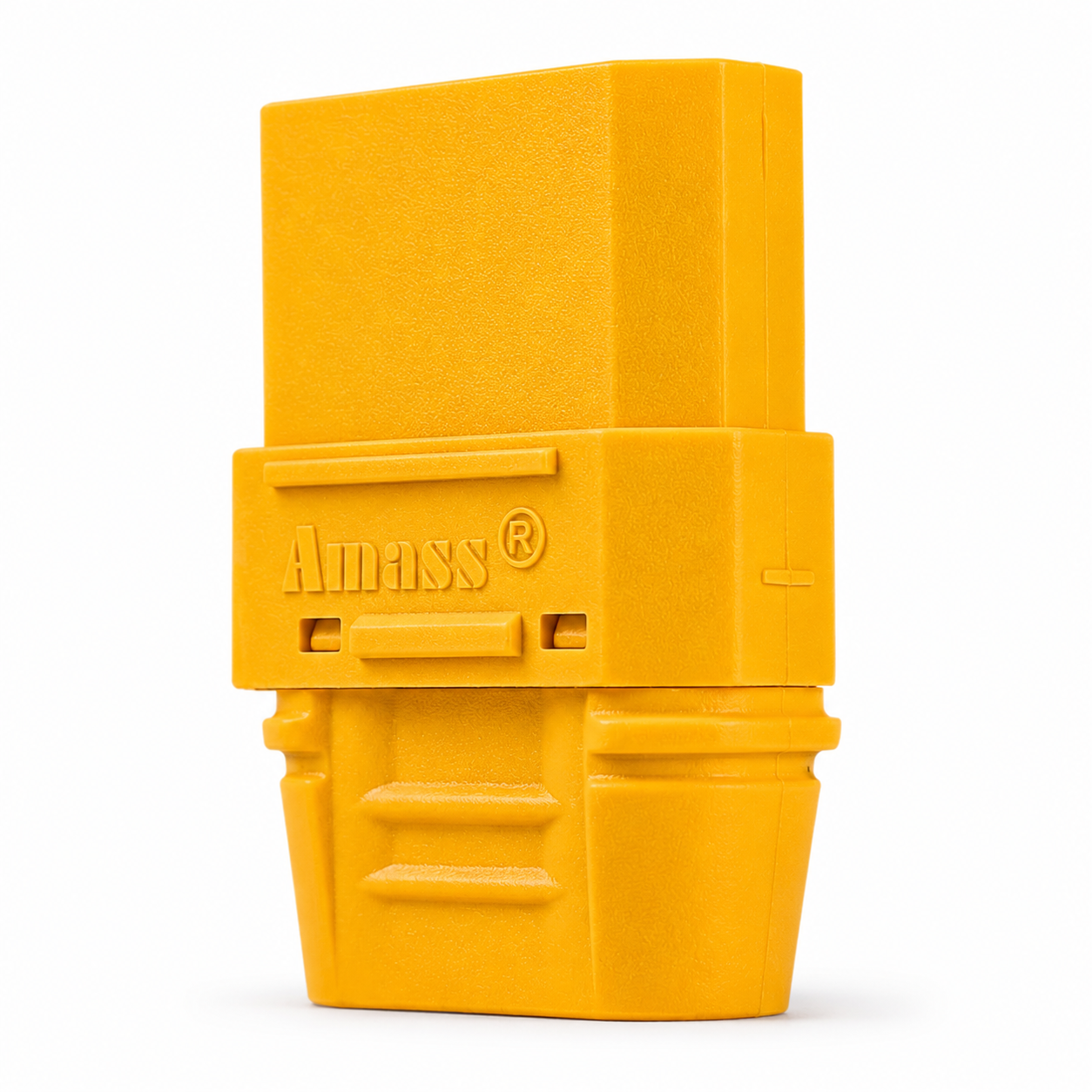 Amass XT90 female connector with removable housing cap.