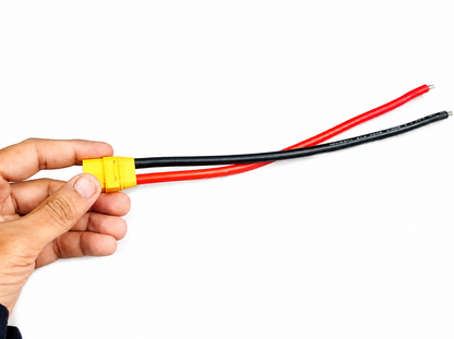 Flexible XT90 Male Connector with 25cm 10AWG Silicone Wire